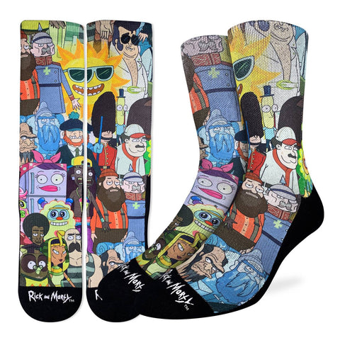 Men's Rick and Morty Characters Socks - Shoe Size 8-13