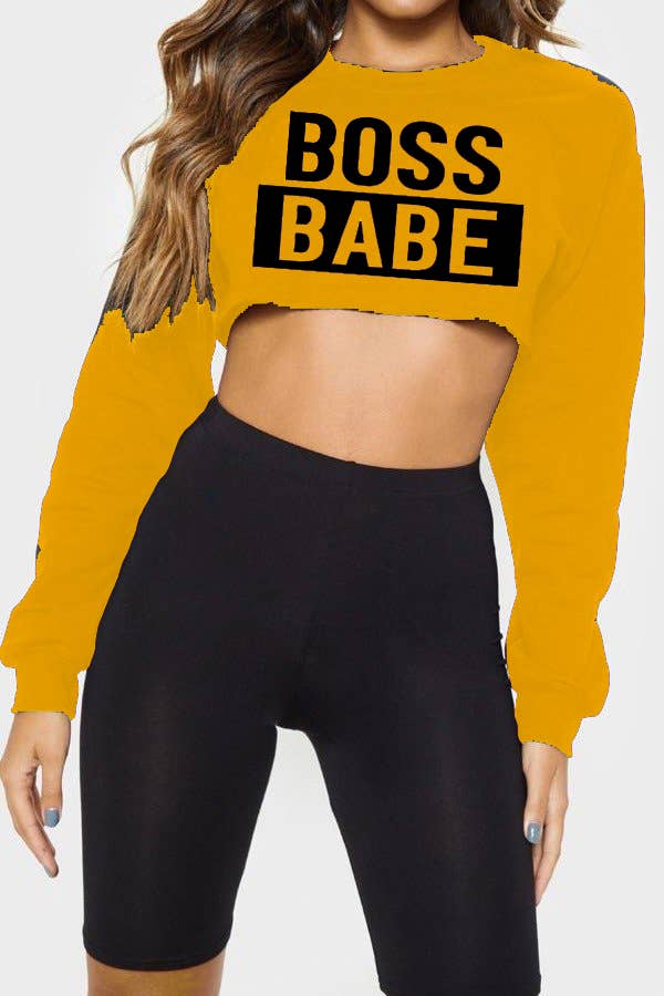 ITSSY - BOSS BABE GRAPHIC CROP TOP